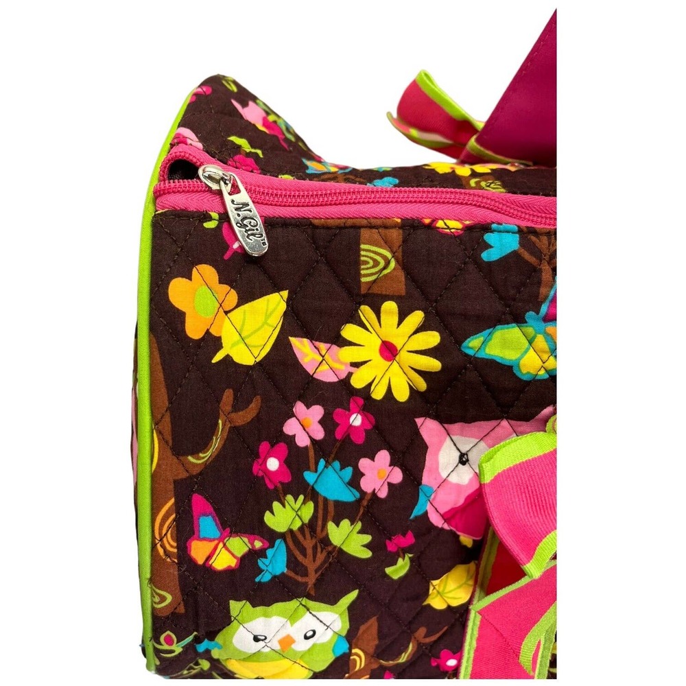 NGIL Vibrant Owl And Floral Print Quilted Brown Pink - Picture 3 of 11